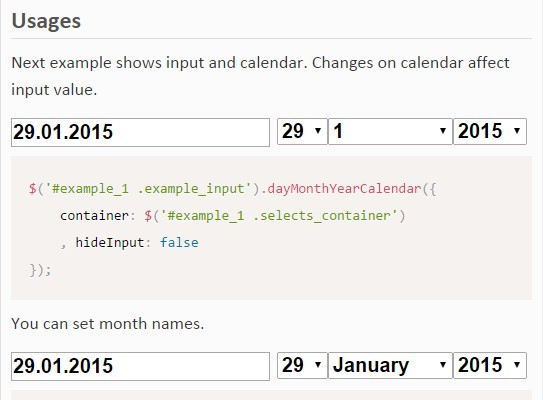 jQuery day-month-year-calendar